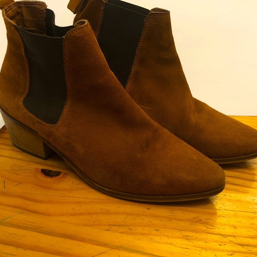 Tan suede booties, Dune London